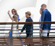 PEOPLE - Wimbledon 2025: RH Catherine Princess of Wales with daughter Charlotte walk across bridge to Centre Court