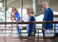 PEOPLE - Wimbledon 2025: RH Catherine Princess of Wales with daughter Charlotte walk across bridge to Centre Court