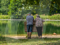 Elderly Couple At A Stream