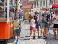 Weekly Market In A Historic German Town Centre