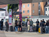 Airport Shuttle Bus Stop At Memmingen Railway Station