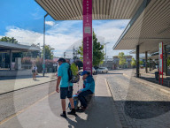 Airport Shuttle Bus Stop At Memmingen Railway Station