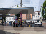 Airport Shuttle Bus Stop At Memmingen Railway Station