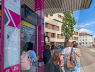 Airport Shuttle Bus Stop At Memmingen Railway Station