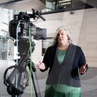 Guests depart Sunday with Laura Kuenssberg at the BBC, Broadcasting House, London, UK. 