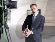 Guests depart Sunday with Laura Kuenssberg at the BBC, Broadcasting House, London, UK. 