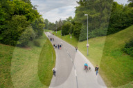 Pedestrians On Closed Road