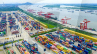 Longtan Port Container Terminal Foreign Trade Containers in Nanjing 