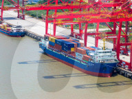 Longtan Port Container Terminal Foreign Trade Containers in Nanjing 