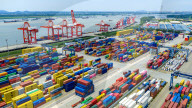 Longtan Port Container Terminal Foreign Trade Containers in Nanjing 