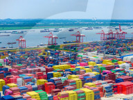 Longtan Port Container Terminal Foreign Trade Containers in Nanjing 