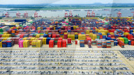 Longtan Port Container Terminal Foreign Trade Containers in Nanjing 