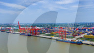 Longtan Port Container Terminal Foreign Trade Containers in Nanjing 