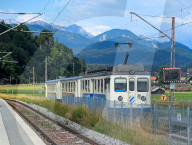 Bavarian Zugspitze Railway Train At Hausberg Station