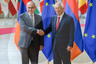 EU President Antonio Costa Receive Armenia's Prime Minister Nikol Pashinyan