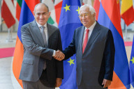 EU President Antonio Costa Receive Armenia's Prime Minister Nikol Pashinyan