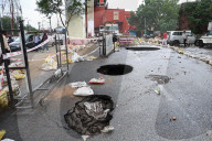 Road Caved In Due To Monsoon Rain In Jaipur 