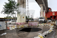 Road Caved In Due To Monsoon Rain In Jaipur 