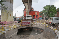 Road Caved In Due To Monsoon Rain In Jaipur 