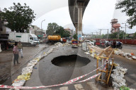 Road Caved In Due To Monsoon Rain In Jaipur 