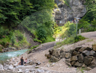 People Near The Entrance To The Partnach Gorge
