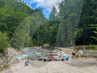 People Near The Entrance To The Partnach Gorge