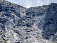 Timber Transport By Cable In Mountains