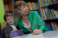 Chancellor of the Exchequer Rachel Reeves and Secretary of State for Digital, Media, Culture and Sport Lisa Nandy, visit a school in Wigan