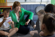 Chancellor of the Exchequer Rachel Reeves and Secretary of State for Digital, Media, Culture and Sport Lisa Nandy, visit a school in Wigan