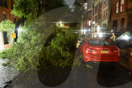 Large Tree Down During Severe Weather On Columbus Avenue And West 95th Street