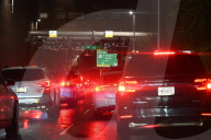 Cars Are At A Standstill As Commuters Make Their Way On The Lower Level Of The George Washington Bridge During Severe Weather