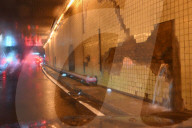 Cars Are At A Standstill As Commuters Make Their Way On The Lower Level Of The George Washington Bridge During Severe Weather