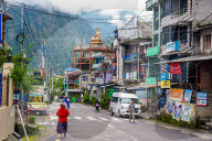 Buddhist Chorten At Dhunche Bazaar, Rasuwa, Nepal