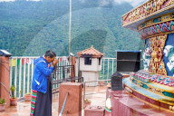 Buddhist Chorten At Dhunche Bazaar, Rasuwa, Nepal