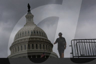 People Walk Past U.S. Capitol