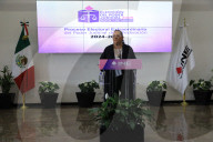 Guadalupe Tadei Head Of National Electoral Institute Holds News Conference