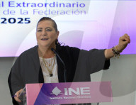 Guadalupe Tadei Head Of National Electoral Institute Holds News Conference