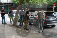 Members Of The United States Marshal Service Regional Fugitive Task Force Gather At The Scene Following The Arrest Of A 62-year-old Man Identified As Audwin Caines On West 142nd Street