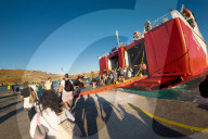 Tourists At The Port Of Serifos