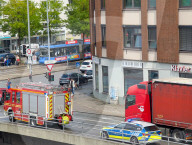 Emergency Response With Fire Engine And Police Car In Munich
