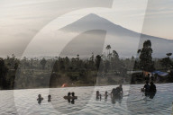 Hot Springs At The Foot Of Mount Papandayan Garut West Java Indonesia