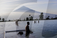 Hot Springs At The Foot Of Mount Papandayan Garut West Java Indonesia