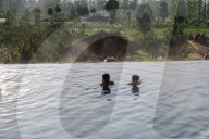 Hot Springs At The Foot Of Mount Papandayan Garut West Java Indonesia
