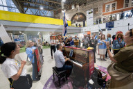 Campaign launch event & vigil to Bring Avinatan & Alon home at Waterloo Station, London, UK.