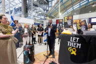 Campaign launch event & vigil to Bring Avinatan & Alon home at Waterloo Station, London, UK.