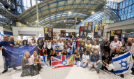 Campaign launch event & vigil to Bring Avinatan & Alon home at Waterloo Station, London, UK.