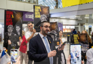 Campaign launch event & vigil to Bring Avinatan & Alon home at Waterloo Station, London, UK.