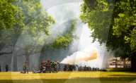 Special Military celebrations in London for Her Majesty The Queen's Birthday in Green Park, London, UK.