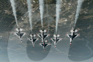 Thunderbirds Perform At Battle Creek Field of Flight Airshow