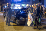Protesters On Bicycles In Novi Sad